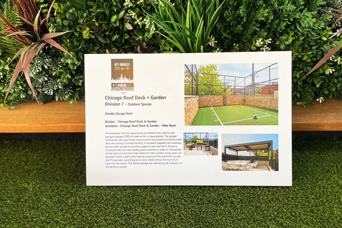 Gold Key Award winning Double Garage Deck project