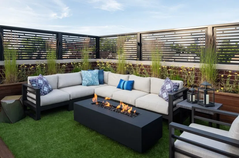 Linear aluminum fire pit