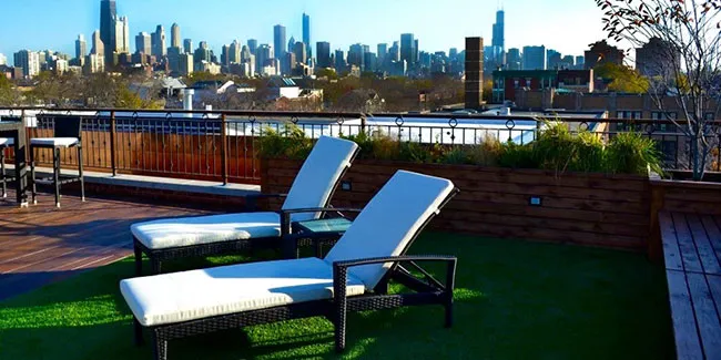 Relaxing outdoor furniture setup