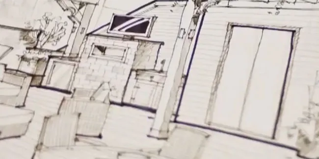 Roof deck design example - architectural rendering